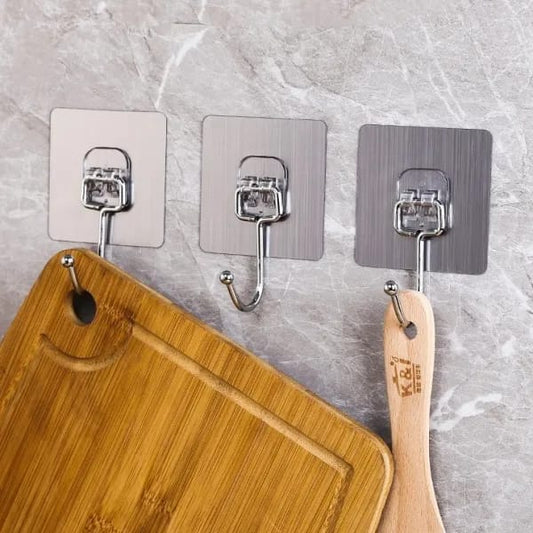 Heavy Duty Adhesive Wall Hooks – Pack of 10